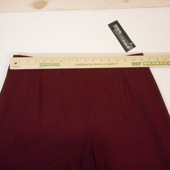 Norton McNaughton Womens plus size 1X Wide Leg Dress Pants Vintage NWT Burgundy - Picture 4 of 9